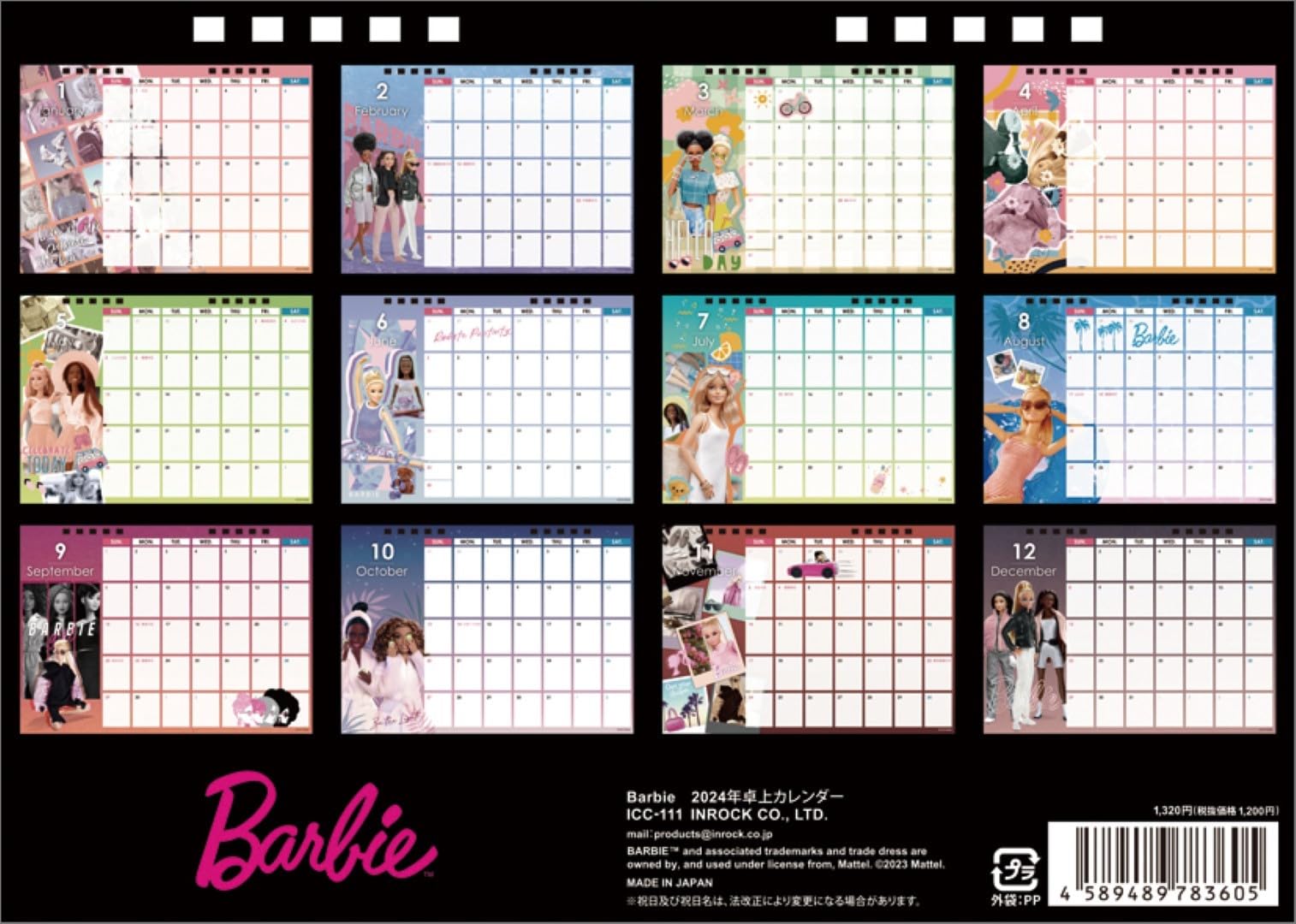 Barbie カレンダー 2022 卓上 Amazon | バービー 2024年 卓上カレンダー CL24-0369 | カレンダー